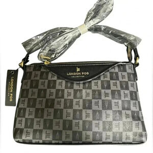 New London Fog Addison Tower Signature Print Crossbody Bag